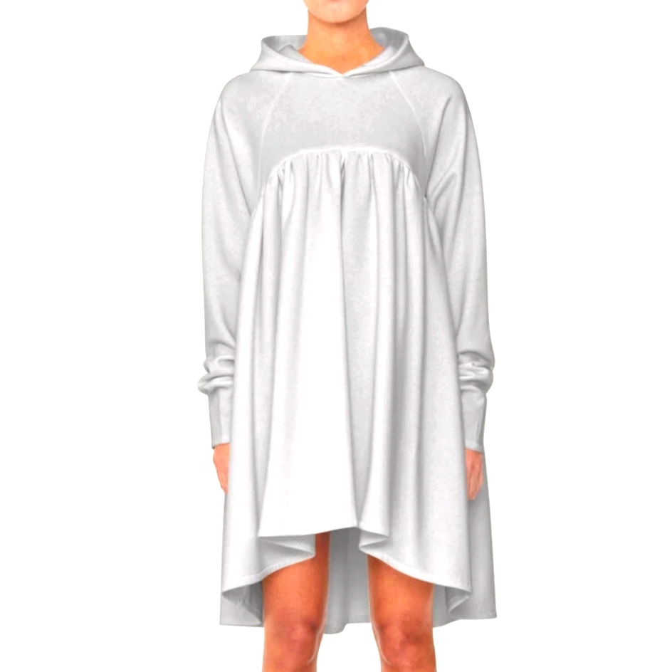 Elaine Hersby Barbara Hoodie Dress White One Size Fits All